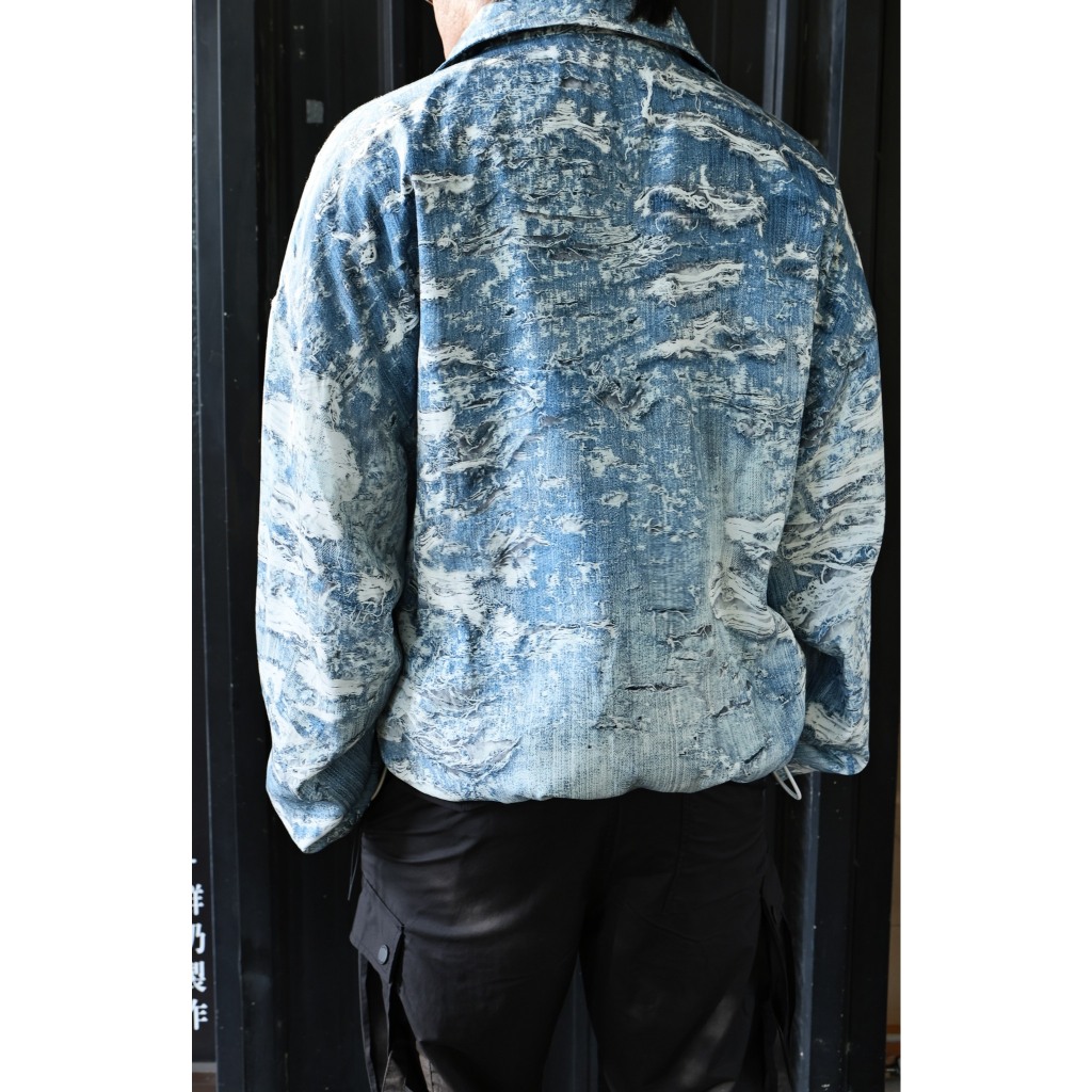 DIESEL 24SS J-ALSTON JACKET 滿版襤褸印刷雙向拉鍊衝鋒外套| 蝦皮購物 