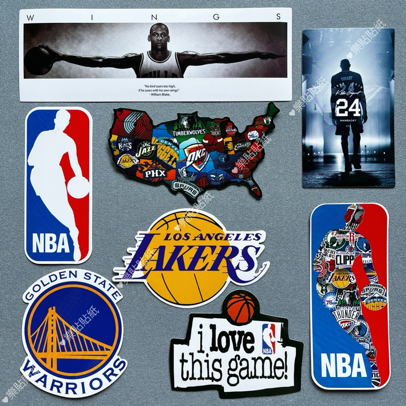 單張選購🏀 NBA 籃球 湖人 勇士 PVC防水貼紙 CURRY nike kobe JORDAN喬丹 LBJ | 蝦皮購物
