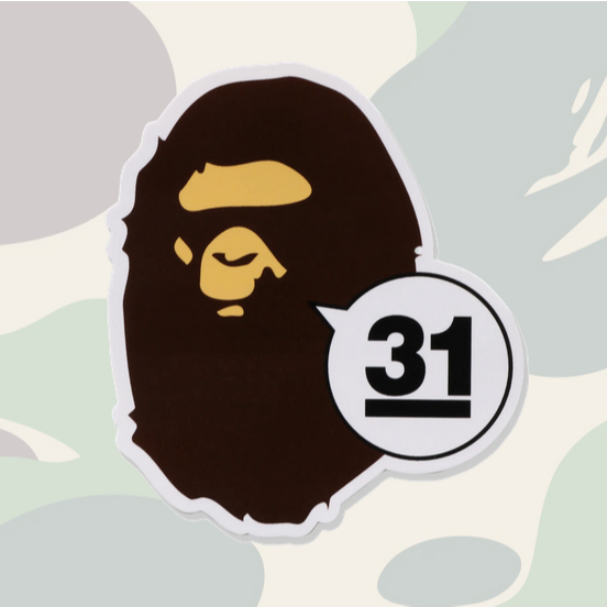 BEETLE BAPE 正品 A BATHING APE 31週年 猿人 LOGO 貼紙 經典猿人頭 一張 電腦貼紙 | 蝦皮購物