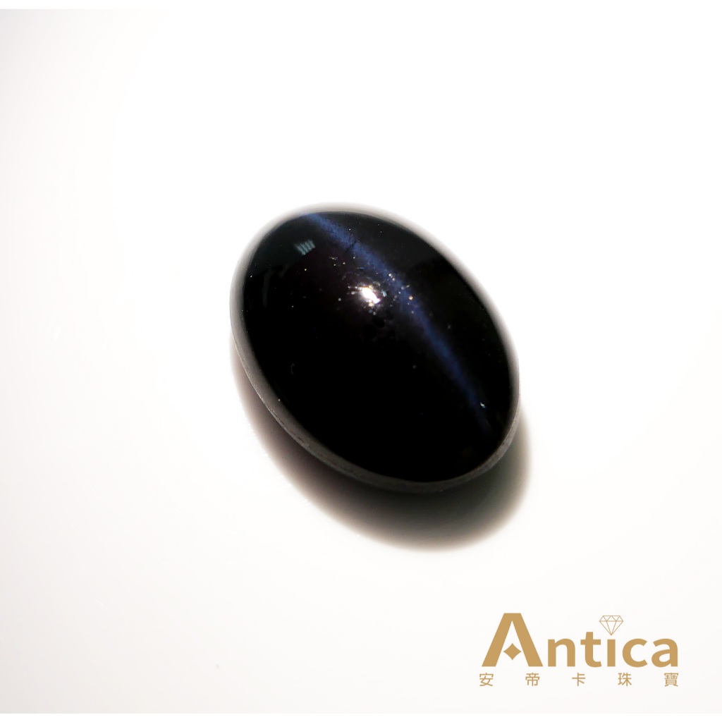 [ANTICA] 方柱石 24.48克拉 黑色 橢圓 蛋面 貓眼 印度 天然無燒 Scapolite （經理推薦）安帝卡 | 蝦皮購物