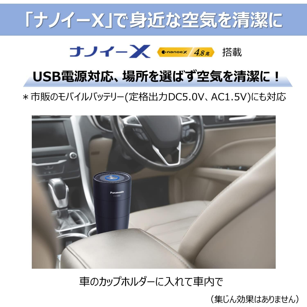 Panasonic F-GMU01 nanoeX 車用空氣清淨機4.8兆水離子除菌負離子除臭