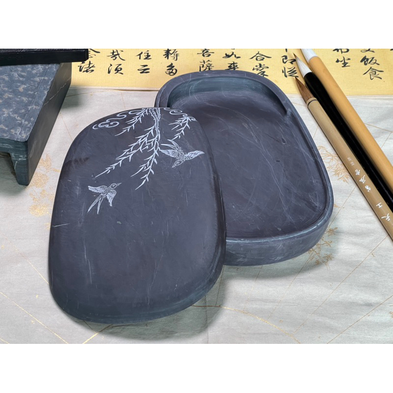 端硯 硯台 麻子坑 咏柳硯 套硯 | 蝦皮購物