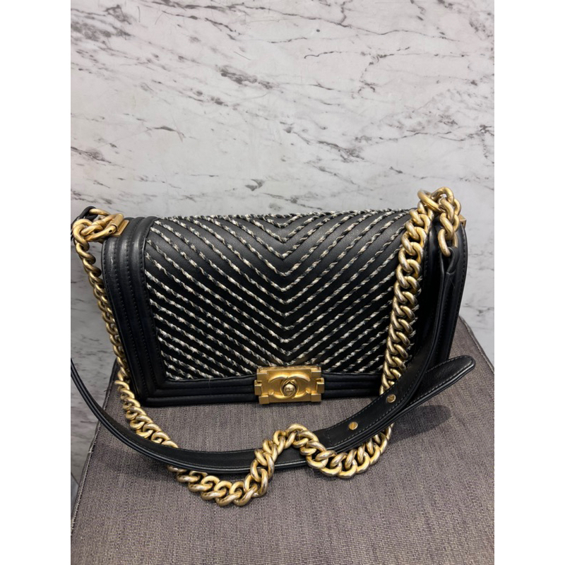 Chanel le boy on sale gold