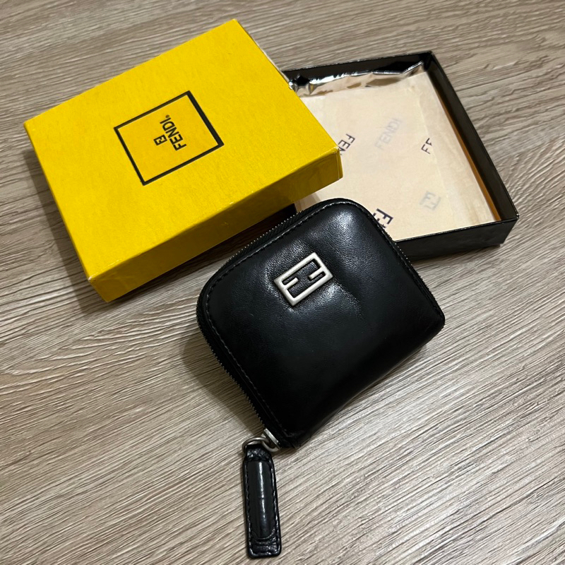 瑞奇二手精品 Fendi logo 零錢包 美品