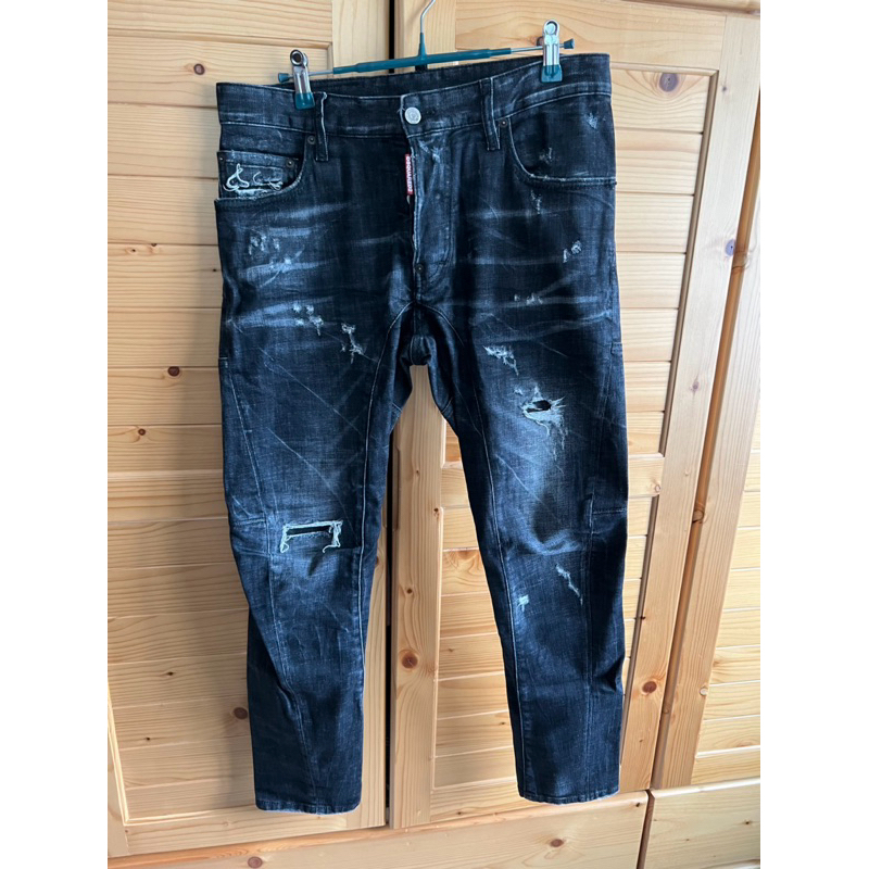 Dsquared2 tidy biker jeans 牛仔褲size:46 絕美黑刷| 蝦皮購物