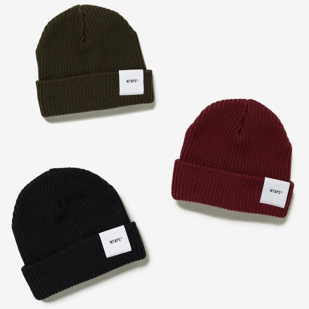 【LunaShop 現貨】WTAPS BEANIE 01 / BEANIE ACRYLIC 毛帽 酒紅色/橄欖綠/黑色