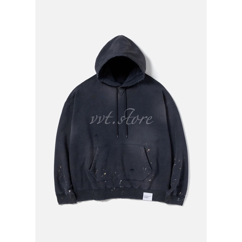NEIGHBORHOOD 23AW DAMAGE SWEATPARKA LS 水洗破壞長袖帽T 帽衫