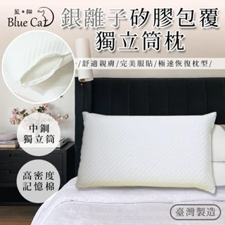 【BlueCat藍貓】銀離子矽膠包覆獨立筒枕/獨立筒枕/枕頭/記憶枕