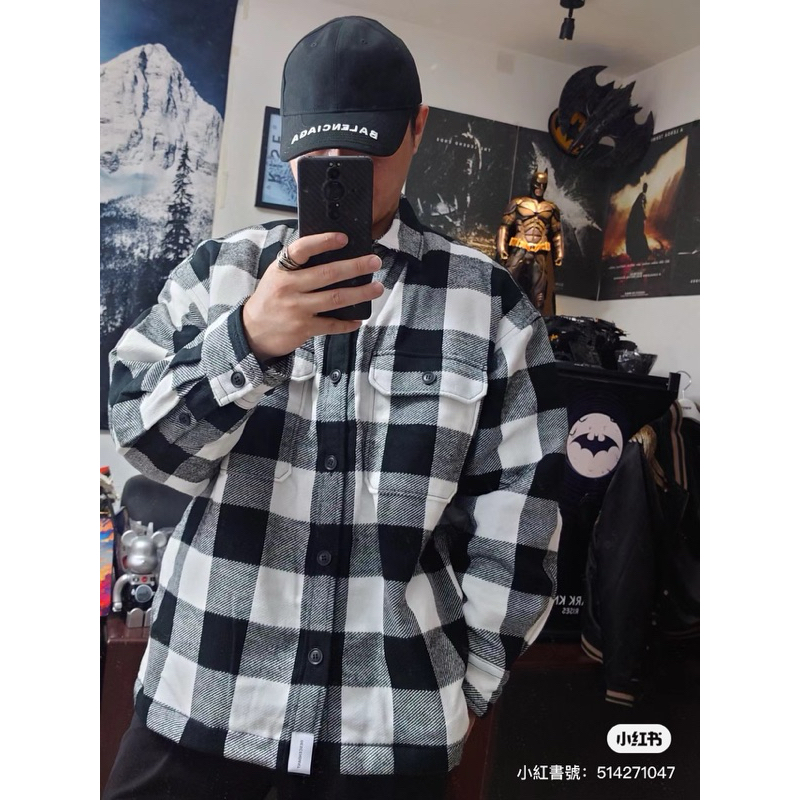 DESCENDANT 22AW CLAIRTON PLAID JACKET DCDT 黑白格紋 鋪棉 襯衫 外套 02