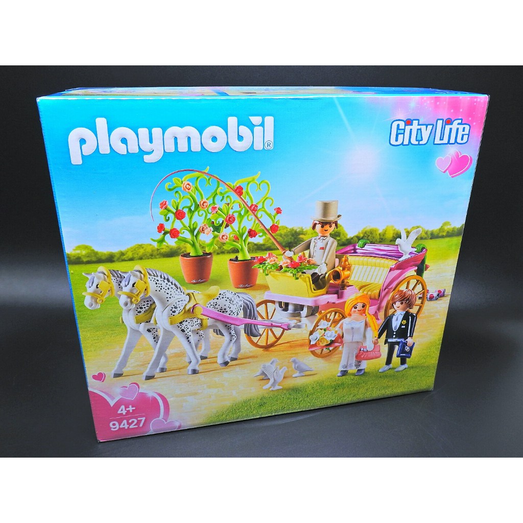 Playmobil 9427 Carrozza Degli Sposi Con Cavalli Appaloosa: Set Gioco Con 3 Personaggi, Lattine Trainate, Accessori, Per Bambini Da 4 Anni - 6