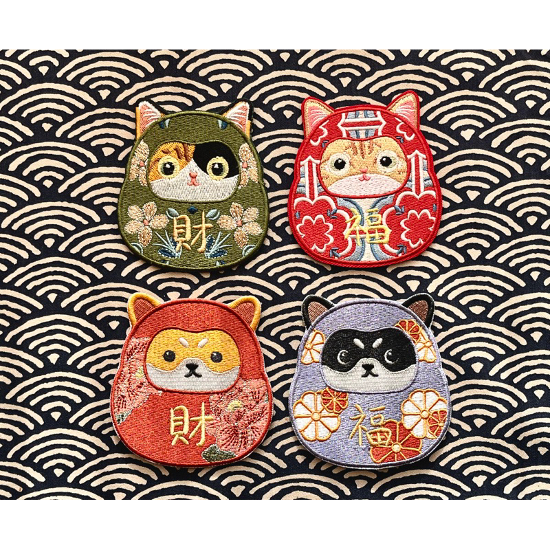 Eunique Art達摩刺繡｜可客製 隨身鏡/真皮卡套/別針/燙貼｜婚禮小物 招財小物 客製化小物 貓 柴犬 悠遊卡夾 | 蝦皮購物