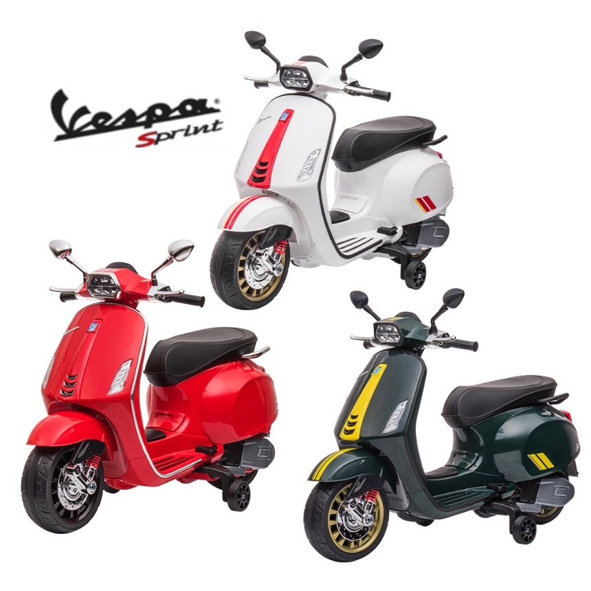 偉士牌原廠授權Vespa Sprint Racing Sixties 義大利兒童電動速克達兒童騎乘玩具電動機車電動摩托車 | 蝦皮購物