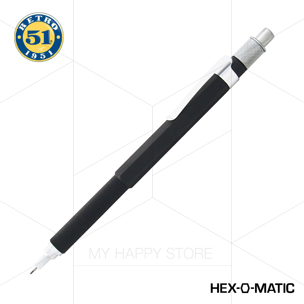 Retro 1951 Hexomatic .7mm Bleistift – Mechanischer Bleistift In Schwarz, Inspiriert Von Rotring 600