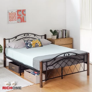 RICHOME    BE280     萊麗雅雙人床(5呎)(離地設計)    床架    雙人床架    鐵床架