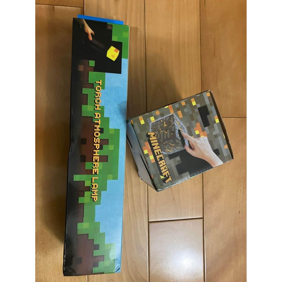 Minecraft 火把燈+金礦燈 夜燈 | 蝦皮購物