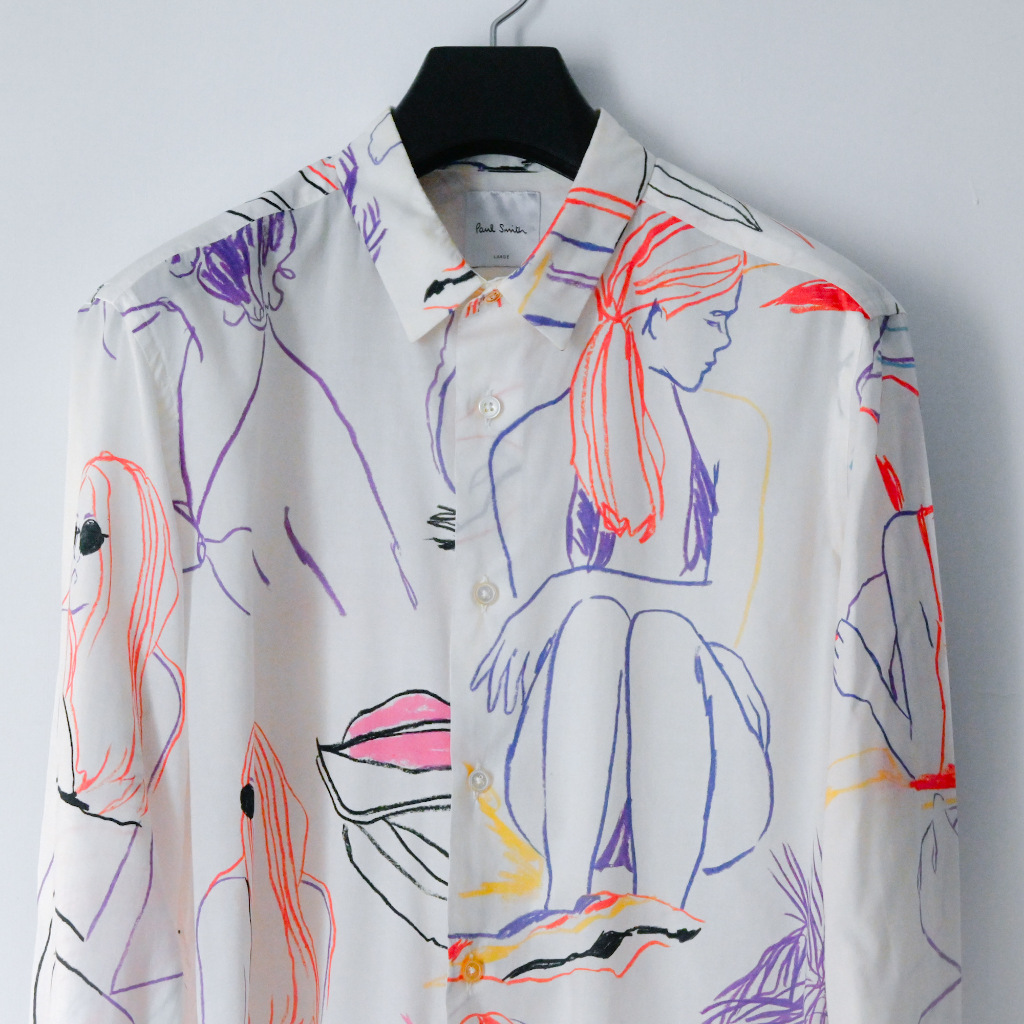 【超夢幻珍藏】L號 日本製 Paul Smith BEACH SKETCH PRINT SHIRT