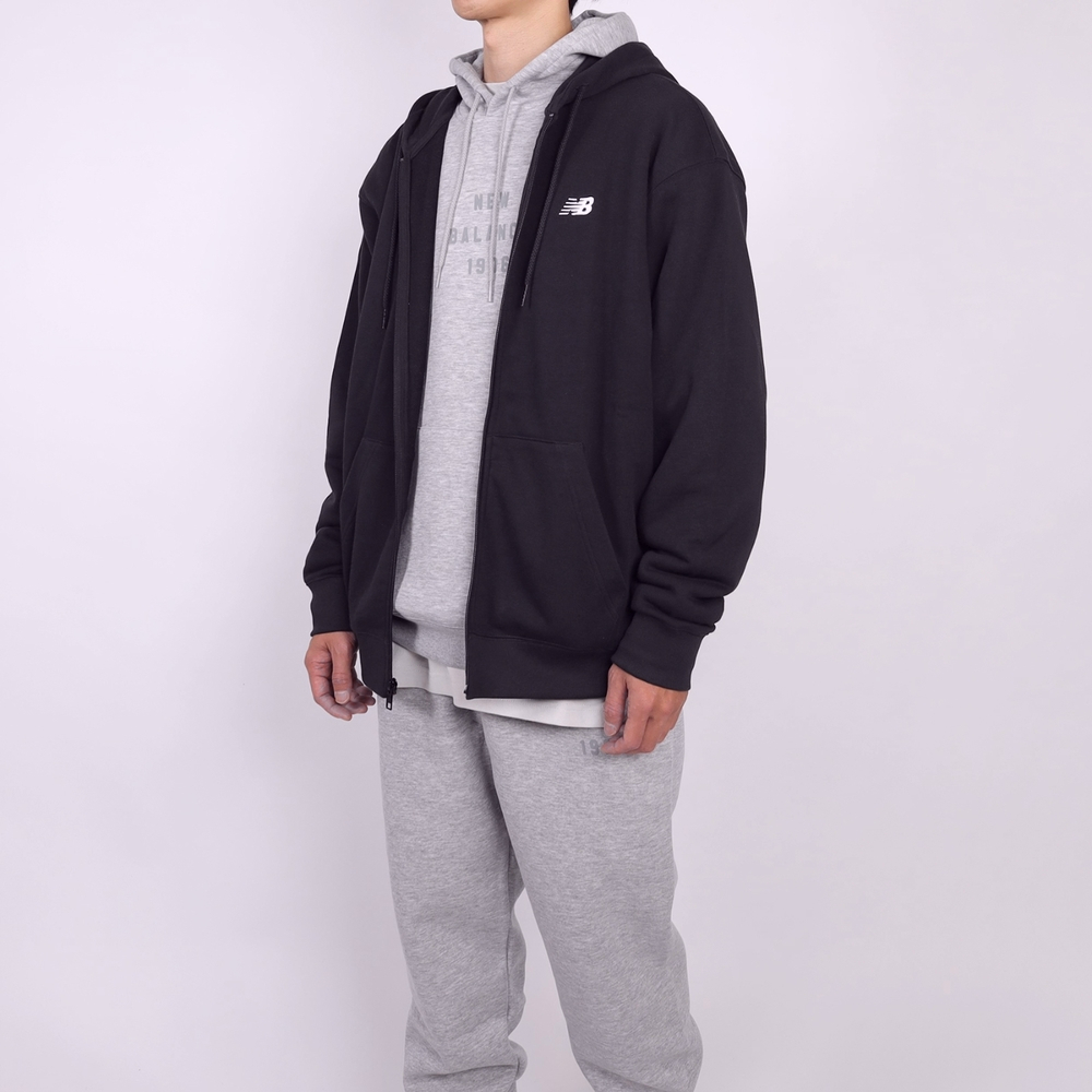 New Balance SE LOG FT Jacket 連帽外套 黑 寬鬆 長袖 男款 MJ41501BK【X-YI】 | 蝦皮購物