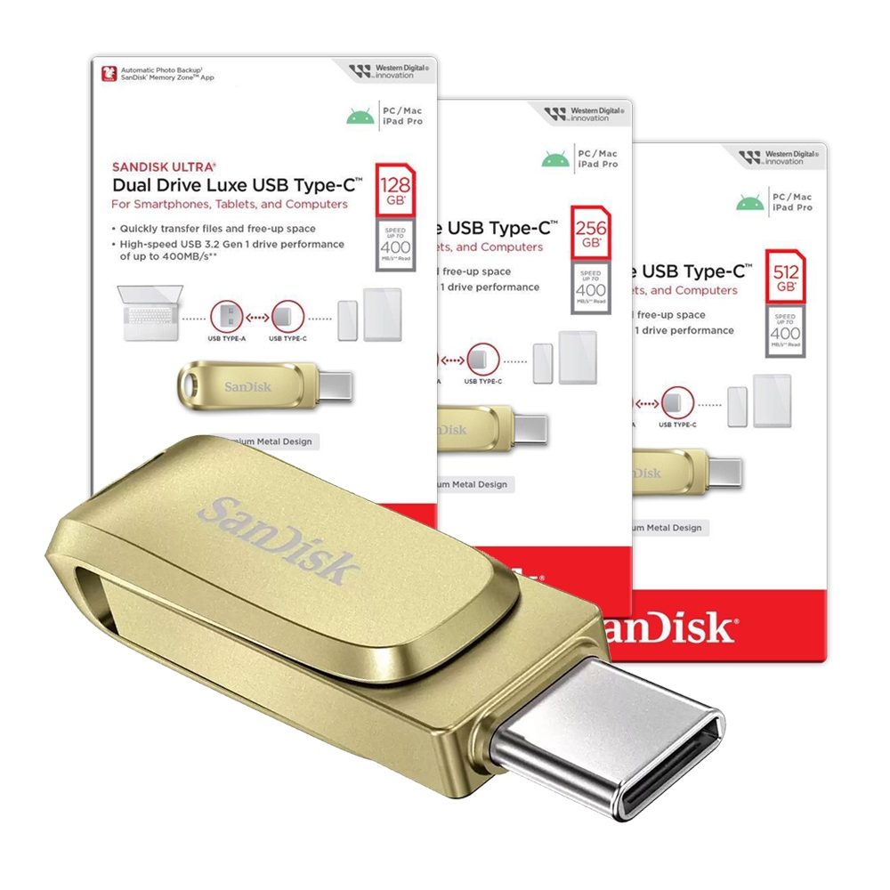 Sandisk 晟碟 Ultra Luxe 128g 256g 512g Usb Type C Otg 金屬雙用隨身碟 蝦皮購物