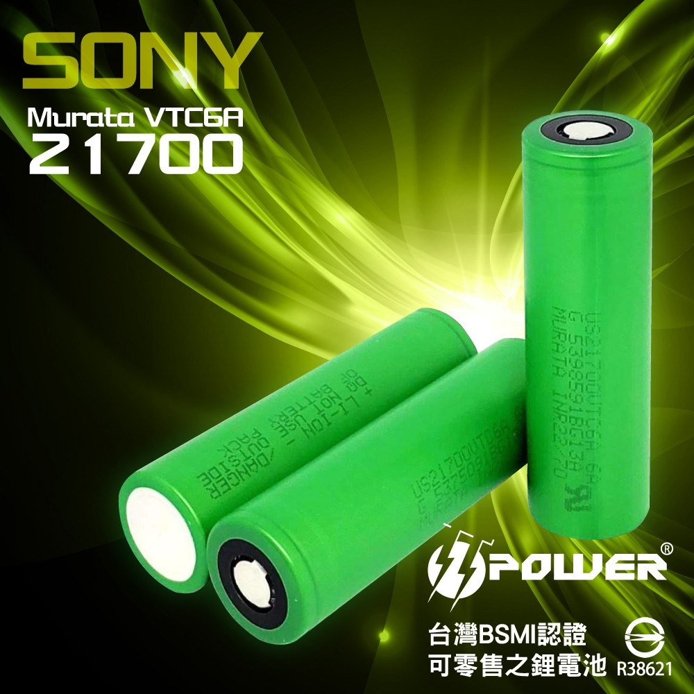 【TT-POWER】SONY Murata 21700 VTC6A 鋰電池 4100mAh 40A （獨家） | 蝦皮購物