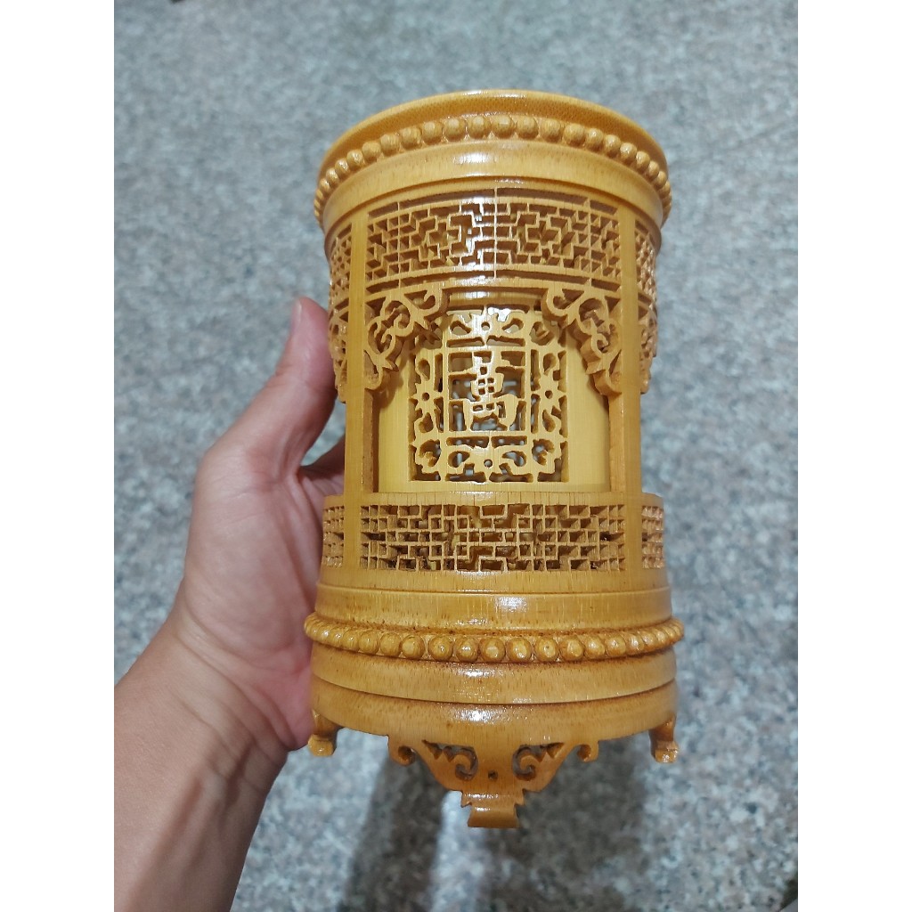 萬事如意竹雕筆筒萬事如意竹筒雕刻立體鏤空雕刻| 蝦皮購物 