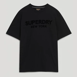 【Superdry】男裝 短袖T恤 Micro Logo Graphic Loose 黑