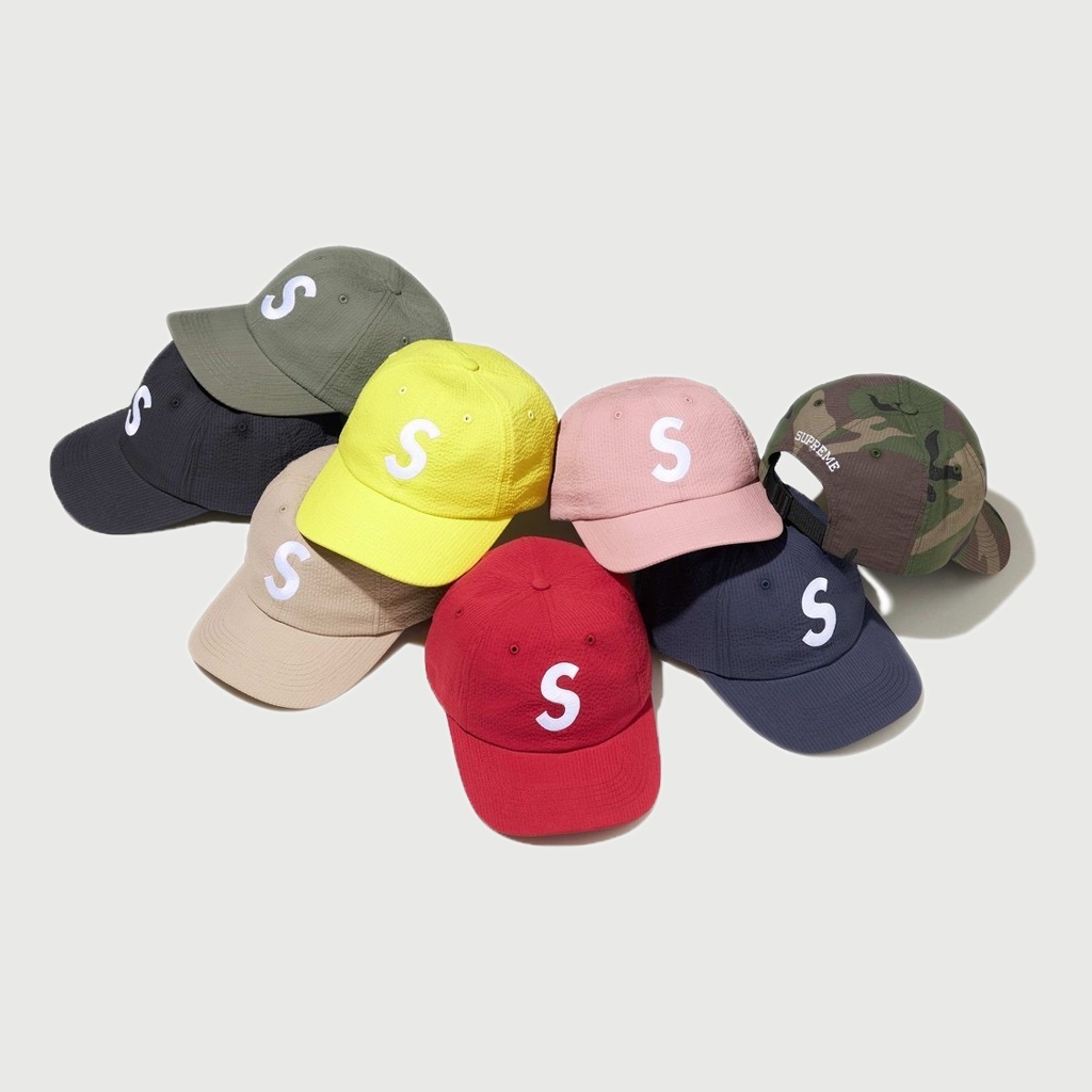 【QUEST】現貨 SUPREME 24SS SEERSUCKER S LOGO 6-PANEL 六分割 帽子