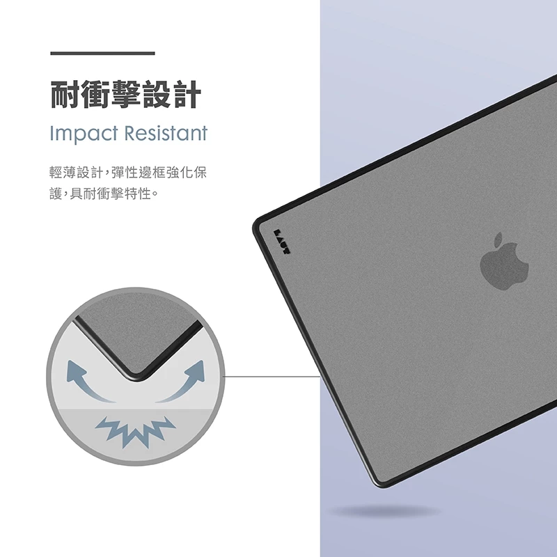 LAUT HUEX Protect MacBook Pro 13 吋 (M1,2020) 防摔筆電保護殼, 黑