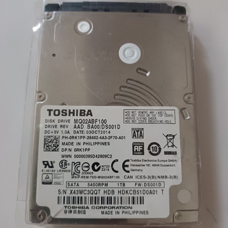 Toshiba MQ04ABF100 1TB SATA 5400RPM筆記本硬碟 東芝 | 蝦皮購物