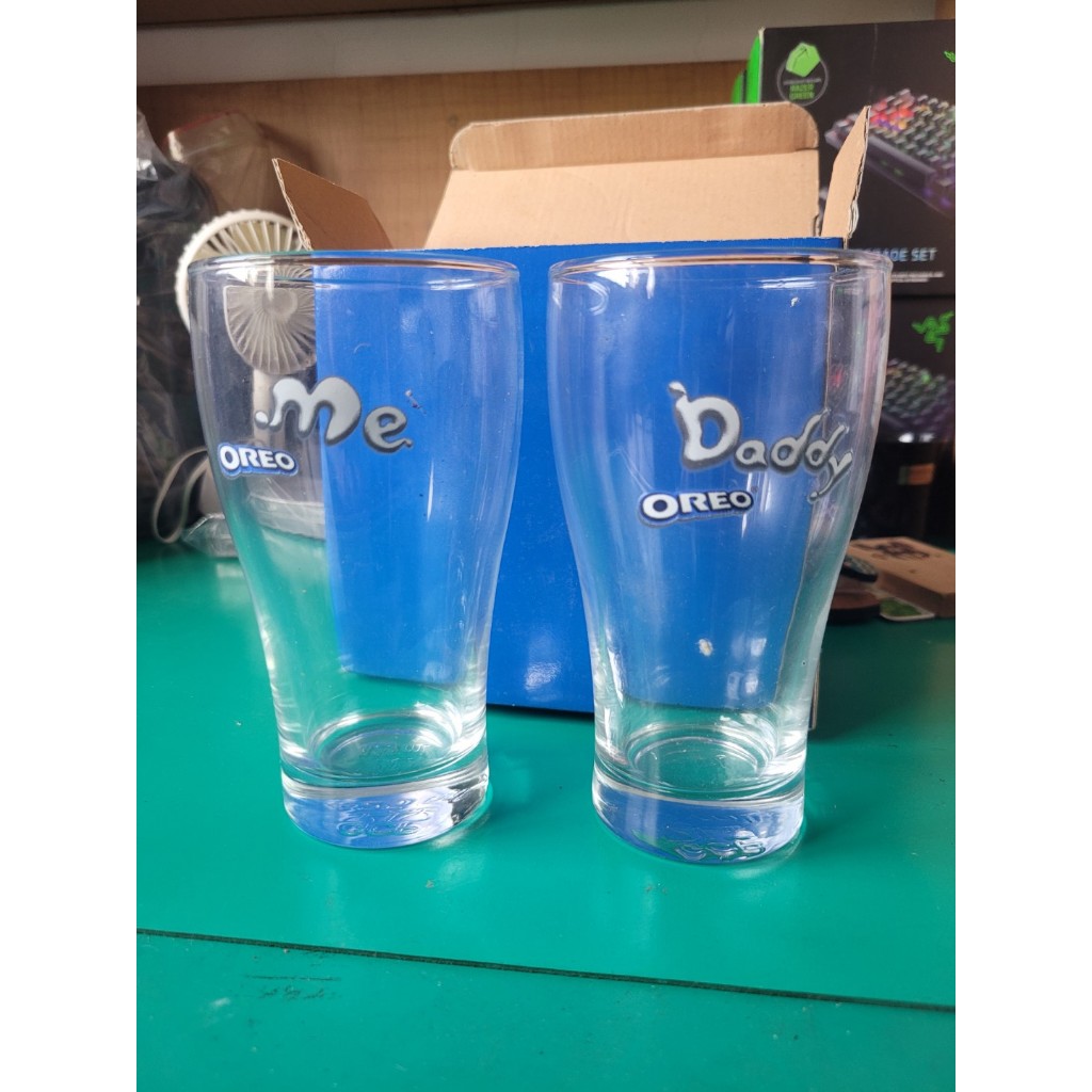 OREO 牛奶杯 水杯 玻璃杯 水杯 親子對杯 2入/組 材質：鈉玻璃 全新商品 附原盒 | 蝦皮購物