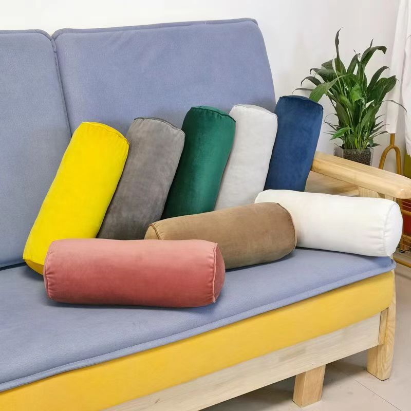圓圓臉刺繡系列-絎縫棉圓柱抱枕 main image 1
