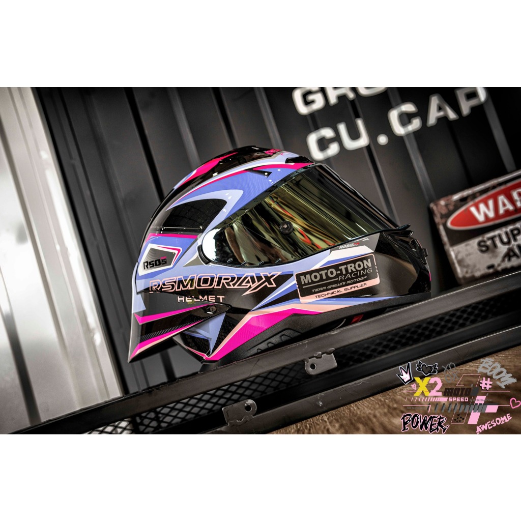 💟X2 Moto💟 Rsmorax® R50s Pro Moto-Tron MC7 黑/藍/粉 加大尾翼 | 蝦皮購物