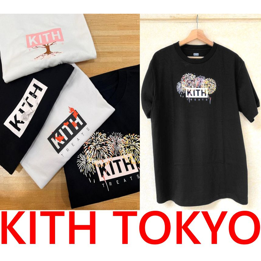 BLACK全新KITH TOKYO限定！春季OR 夏季限定金魚BOX LOGO 煙火短T (稀有