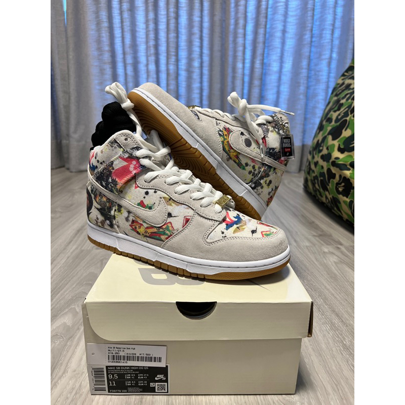 大降價Supreme Nike SB Rammellzee Dunk High 白9.5 高筒| 蝦皮購物