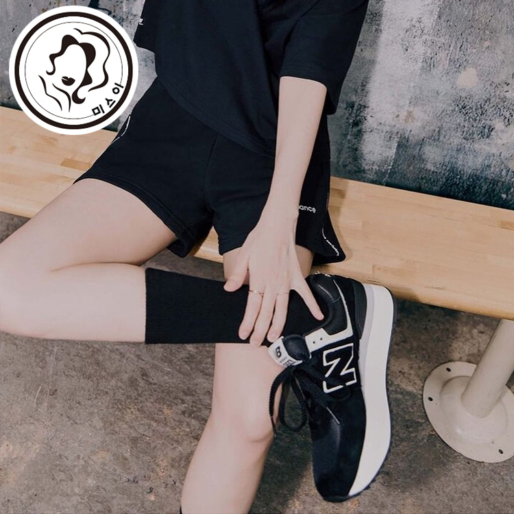 new balance 574 厚底款IU同款元祖灰粉色米色增高WL574ZBA WL574ZAA