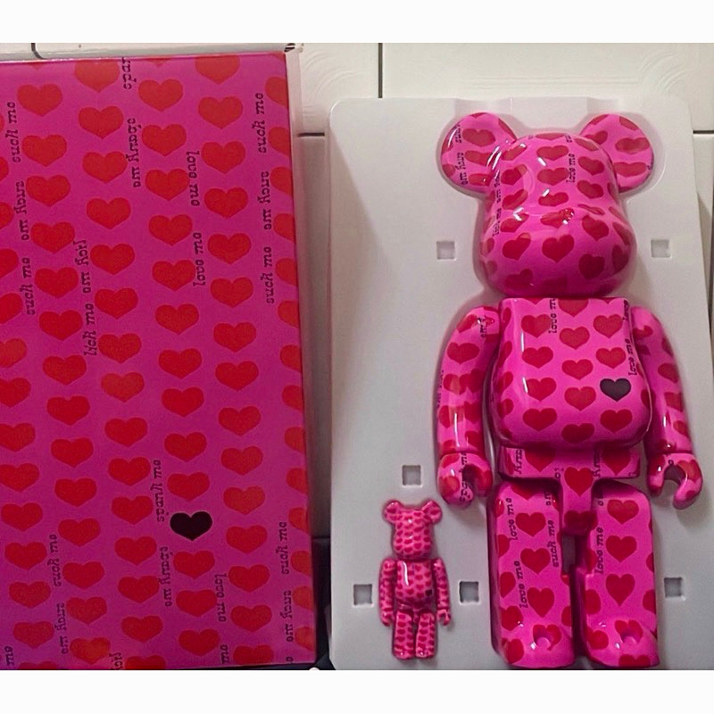 免運正版Be@rbrick PINK HEART 粉紅愛心💗 400% & 100% 二手