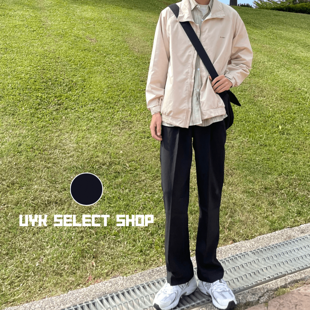 UYK 】現貨推薦 韓系百搭直筒西裝落地褲 西裝褲 | 蝦皮購物