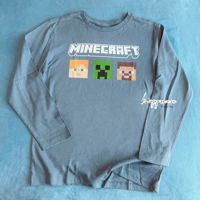 衣斯坦寶｜英國正版 當個創世神 Minecraft 長袖 上衣 長T 衣服 麥塊 史蒂夫 苦力怕 我的世界 | 蝦皮購物