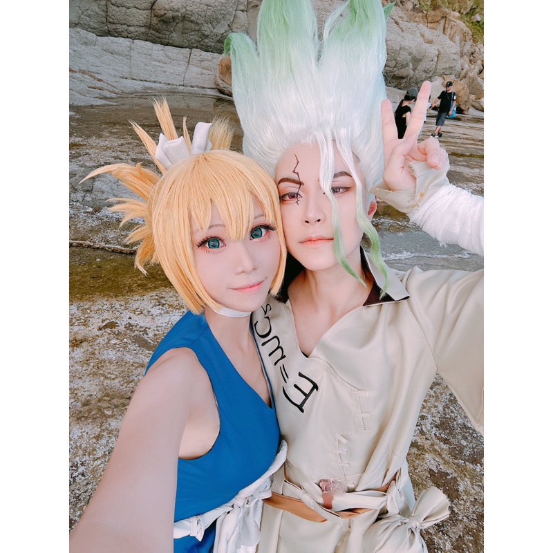 Dr.STONE 新石紀 琥珀 石頭醫生 石紀元 石神千空 假髮 cosplay cos服 尾牙變裝二手 | 蝦皮購物