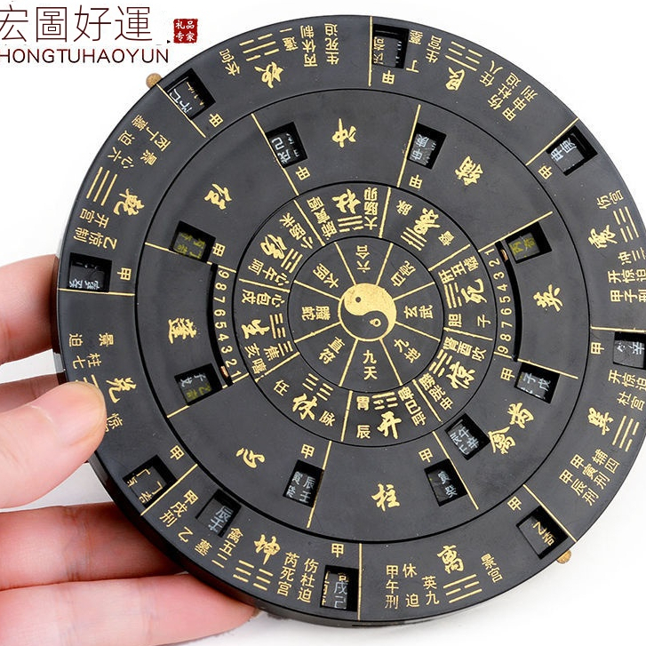 台灣出貨~】奇門遁甲羅盤易經活解多用轉盤專業風水盤綜合盤送說明