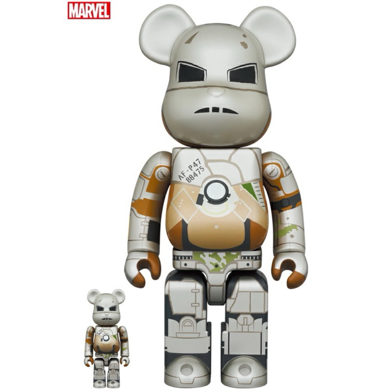 BLS • BE@RBRICK 400% + 100% 鋼鐵人IRON MAN MARK 1 馬克1 庫柏力克熊