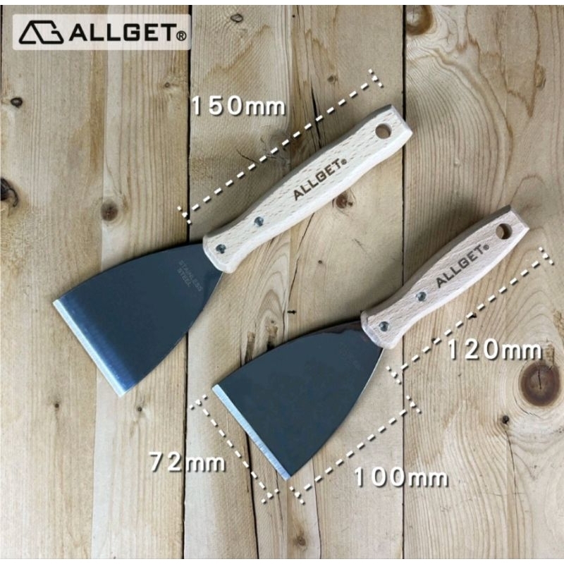【ALLGET】高硬度不鏽鋼刮刀 油漆刮刀 鏟刀 漆刀 刮漆 鏟壁癌 除殘膠 白鐵刮刀 木柄刮刀 尺寸齊全 | 蝦皮購物