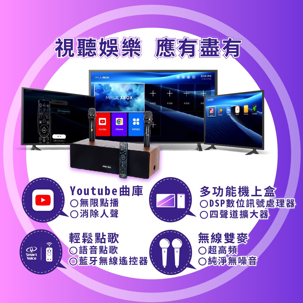 MAGIC XBOX 魔術音響 魔術盒子 電視盒 音響 藍芽音響 機上盒 擴大機 麥克風 卡拉OK KTV 多合一喇叭 | 蝦皮購物