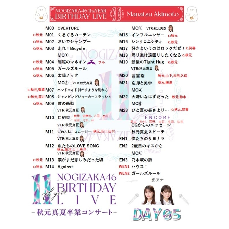 Nogizaka46 - 11th YEAR BIRTHDAY LIVE (DAY4 / FEBRUARY 25