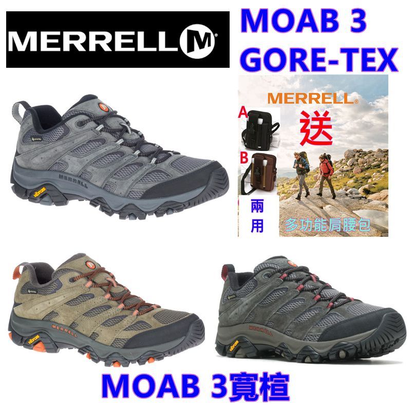 Merrell Moab 3 GTX Gore-Tex Vibram Khaki Women Outdoors Hiking Shoes J036326