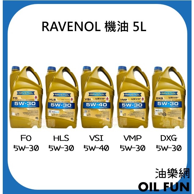 【油樂網】德國 RAVENOL FO HLS VSI DXG VMP 5W30 5W40 5L | 蝦皮購物