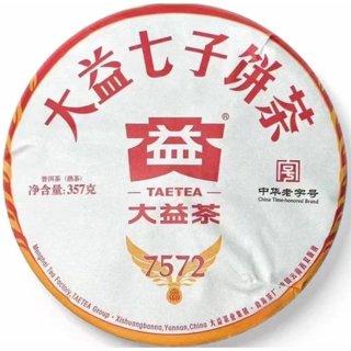 大益普洱茶 357g×6個セット 茶韻】普洱茶2008年大益7572-801熟茶357g一餅茶葉禮盒(附茶樣10g