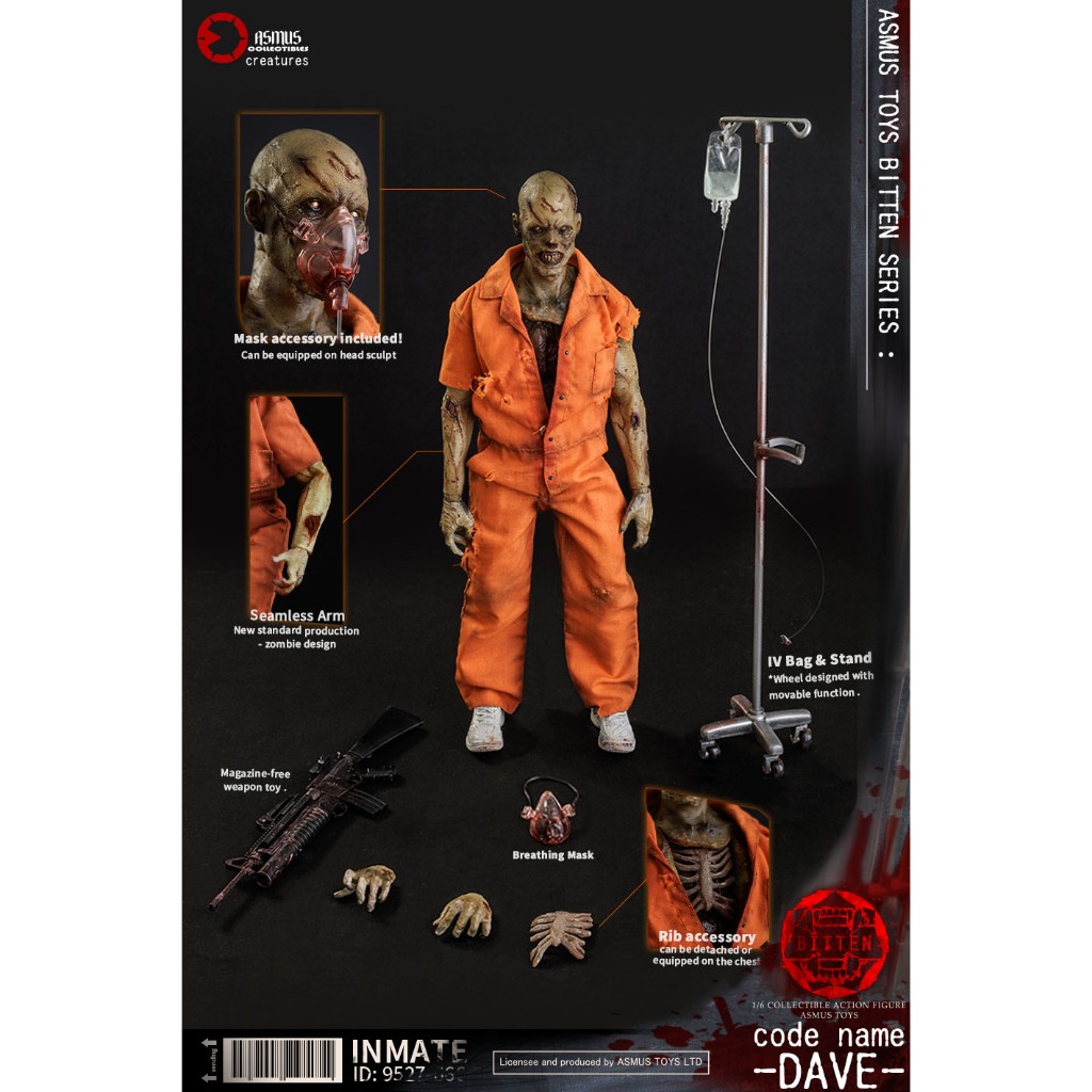 ASMUS TOYS BIT004A 1/6 Daveゾンビ囚人フィギュア Bitten: Dave Sixth Scale Figure by Asmus Collectible Toys