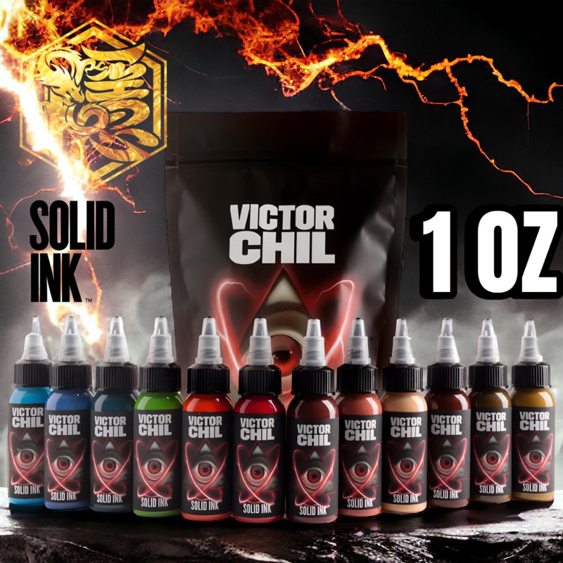 美國SOLID INK - VICTOR CHIL 套裝 嚴選彩色 1OZ下單處 專業紋身彩色色料 隱龍刺青紋身器材 | 蝦皮購物