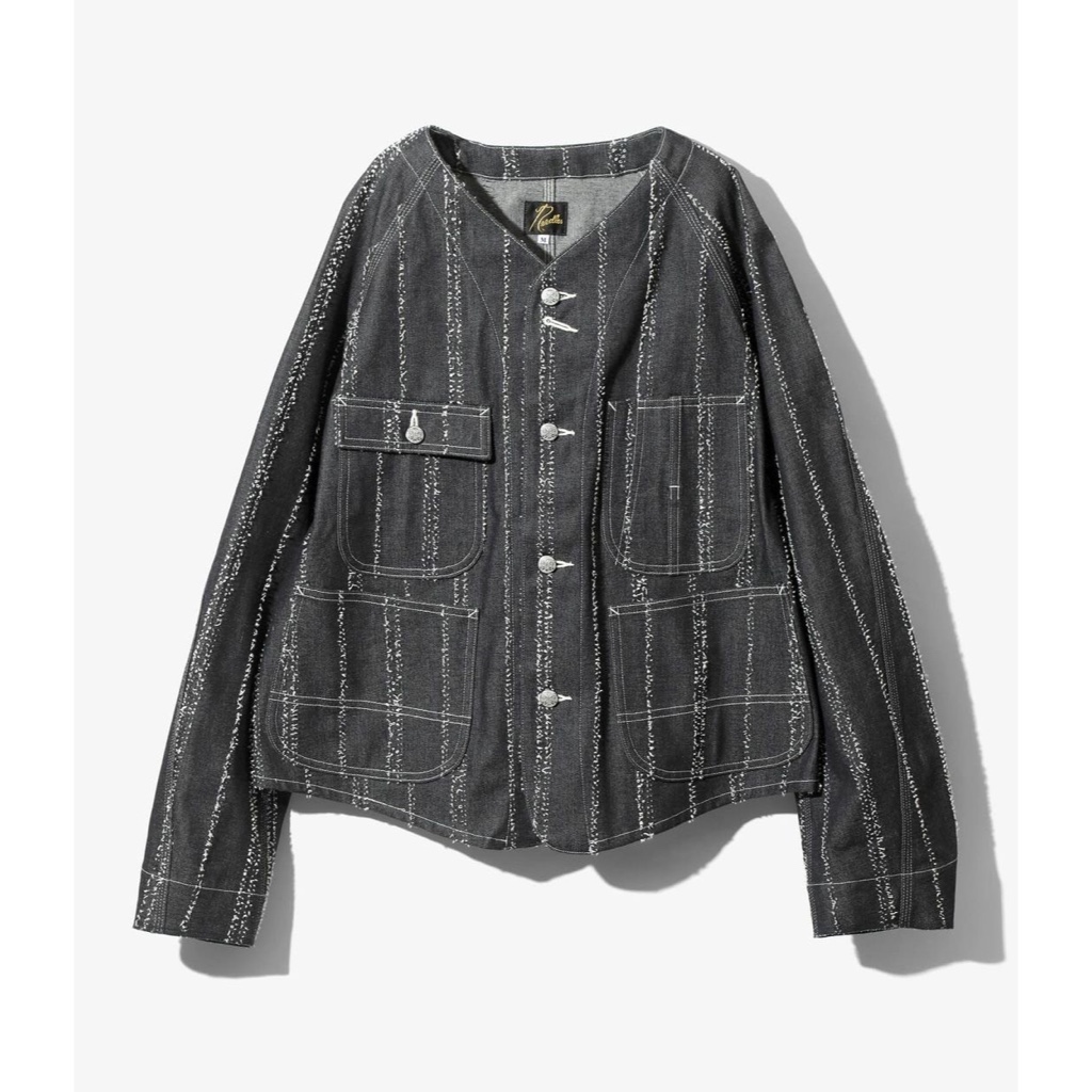 NEEDLES - 10oz Denim Strip Needle Punch Jacket | 蝦皮購物