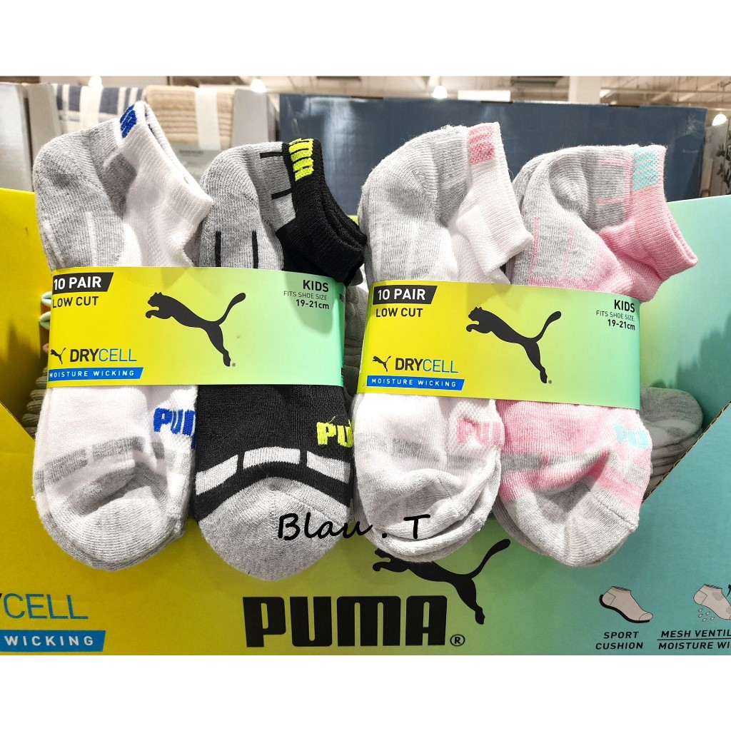 10雙】現貨🎶 PUMA 兒童短襪兒童襪適合鞋子尺寸19-21cm 好市多代購